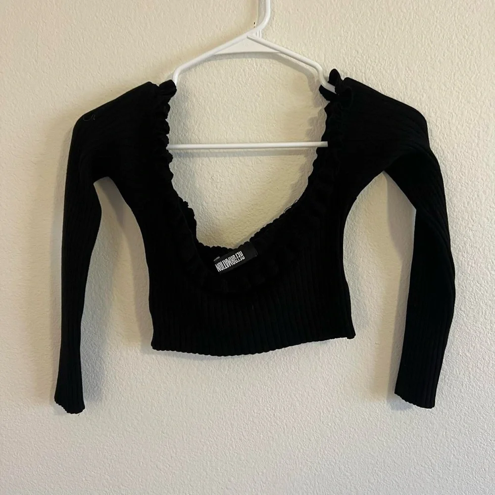 Reformation black off the shoulder Anna Cropped Top 🖤